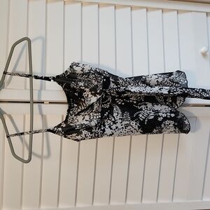 A. Byer women's sheer split front top, sz L